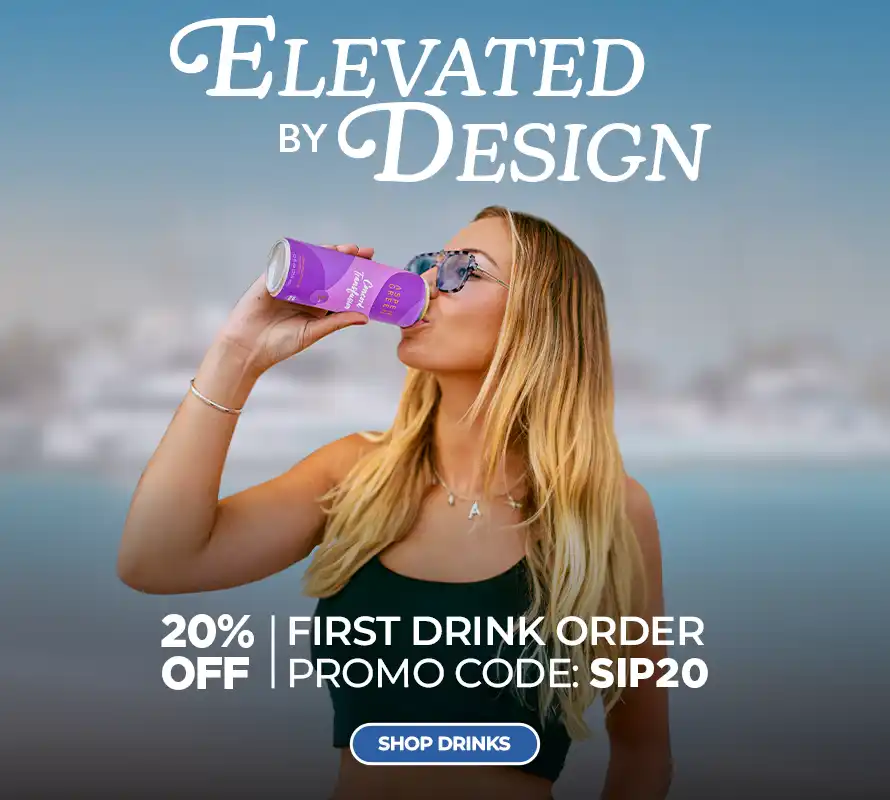 Elevated by Design Drinks – First drink order 20% off with code SIP20